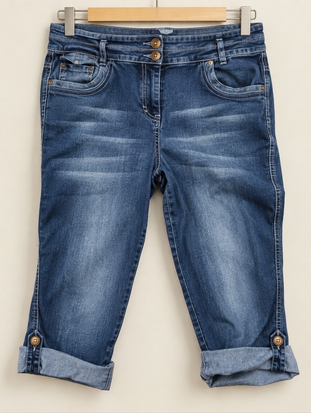 Penningtons | Medium Wash Denim Capri with Roll-Up Cuffs